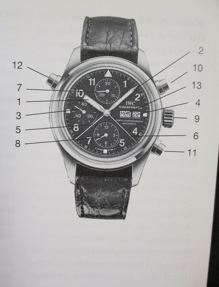 IWC Doppelchronograph Split-Seconds Chronograph Watch Ref 3713 Instructions Book