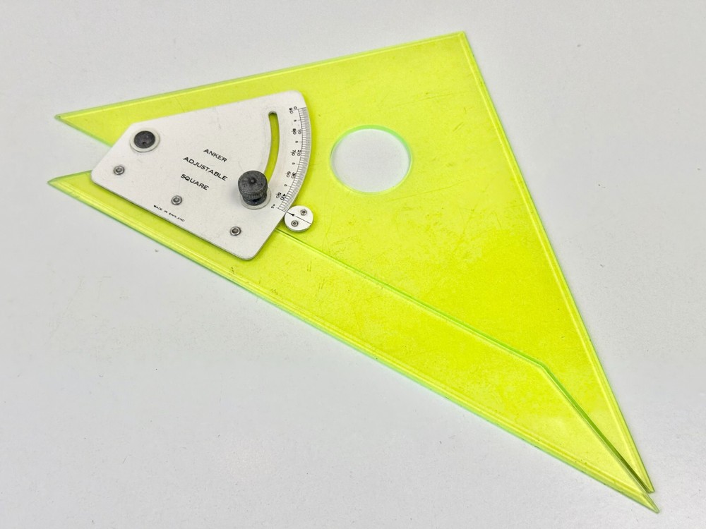 Vintage Anker Adjustable Square Made in England Fluorescent Drafting Tool