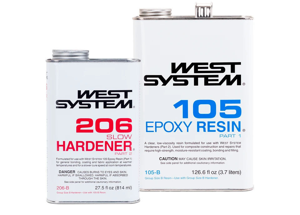 WEST SYSTEM 105-B Epoxy Resin with 206 Slow Hardener Kit 1.2 Gallon
