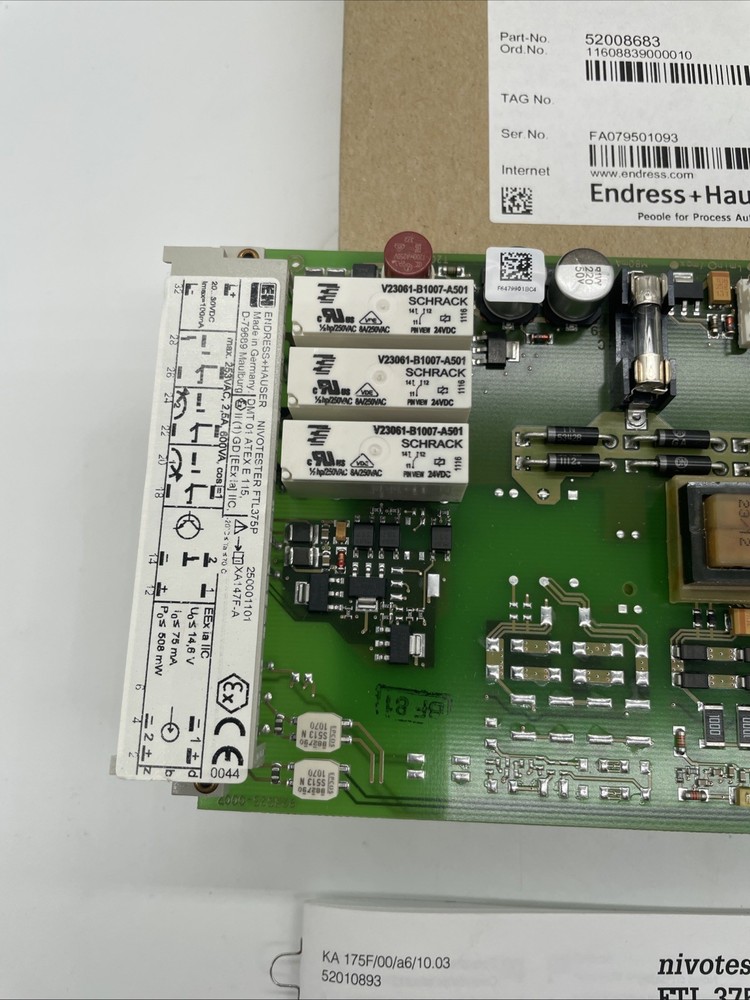 Endress & Hauser FTL375P Nivotester Insert Card