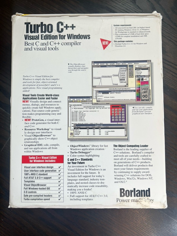 Borland Turbo C++ Visual Edition & Tools For Windows Version 3.1 3.5” Disks