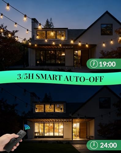 Outdoor String Lights LED Patio-Light - 100Ft Outside Waterproof Dimmable