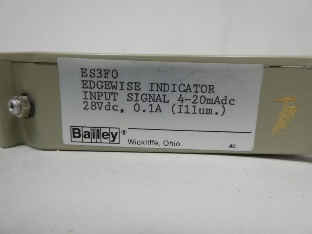 Bailey ES3F0 Edgewise Indicator 0-30psi 28v-dc