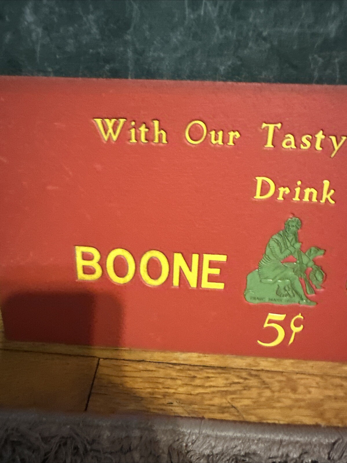 SCARCE BOONE COLA SODA ADVERTISING SIGN