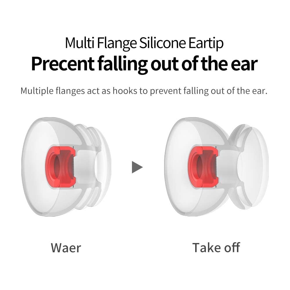 Premium Multi-Flange Eartips for Beats Studio Mixed(SML), Silicone Clear
