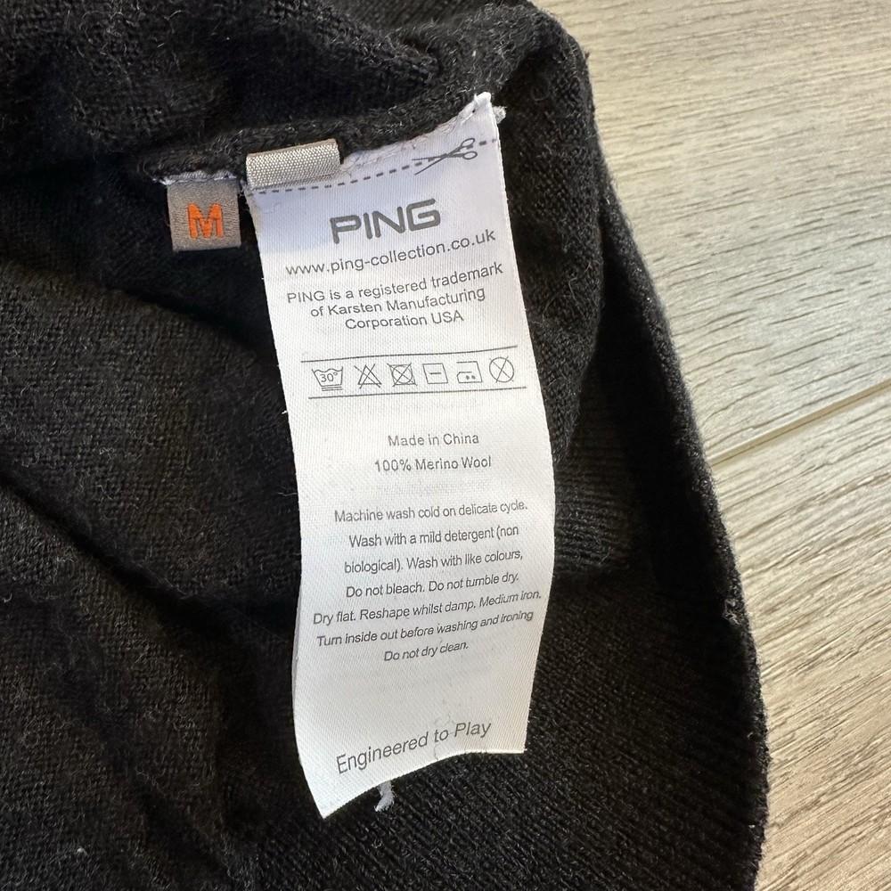 Ping Sensor Warm 100% Merino Wool Sweater Jacket Men’s Size Medium Full Zip Golf