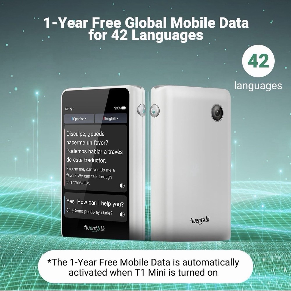 Fluentalk by Timekettle T1 Mini Translator Device, No WiFi