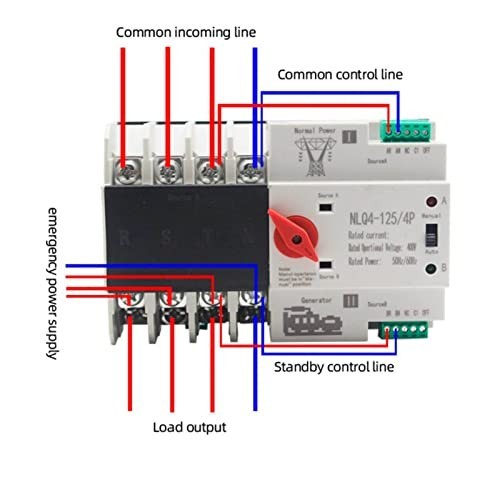 Dual Power Automatic Transfer Switch 100A 400V, Generator Changeover Switch, UPS