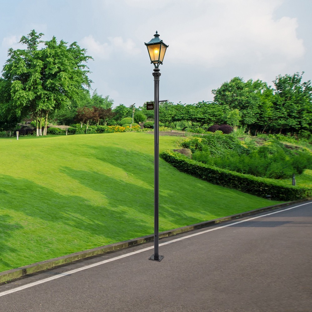 3m Split Street Light Pole,Outdoor Lamp Post for Driveway, Pathways, Front Yard
