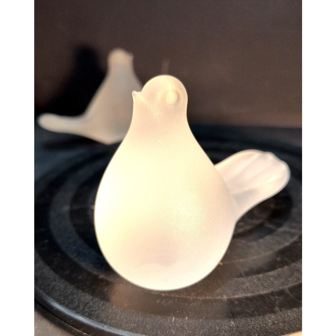 154. Frosted glass Bird Figurine