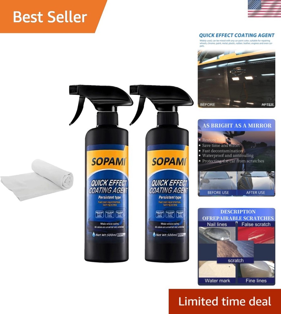 Car Coating Spray, Quick Effect Coating Agent, Car Scratch Wax Polish Spray W...