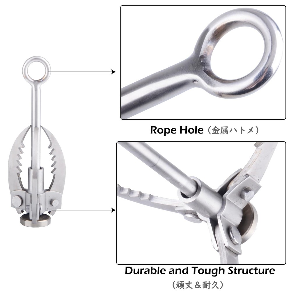 TRIWONDER Grappling Hook Gravity Rock Climbing Hooks Folding Carabiner Claws ...