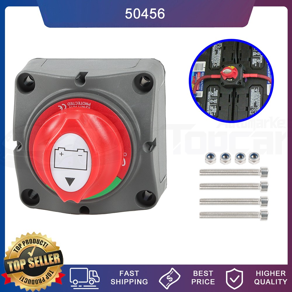 12V Battery Disconnect Rotary Switch Cut On/Off Set for Car RV SUV Marine Boat