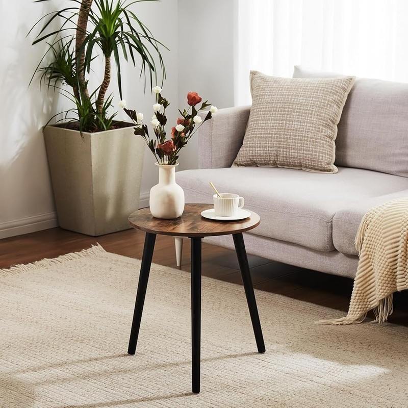 Sturdy Round Side Table Easy Assembly Versatile Lightweight Eco-friendly Design