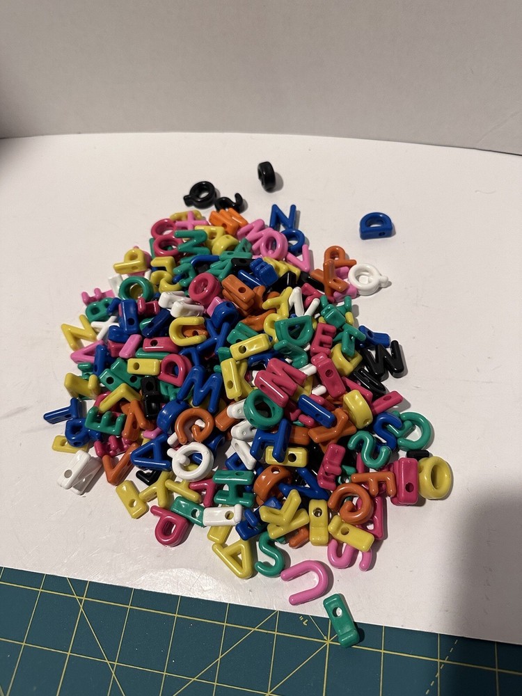 Lot Of Plastic Counting Alphabet Beads Colors Sorting Early Learning 3/4”
