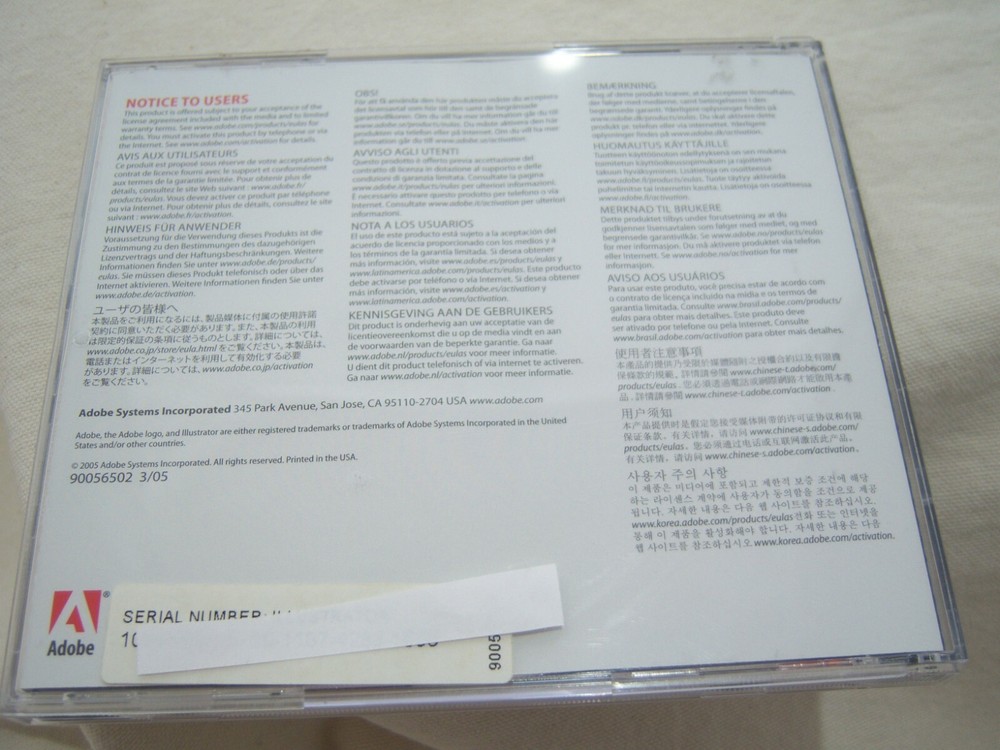 ADOBE ILLUSTRATOR CS2 UPGRADE 2 DISCS Macintosh w Serial Number