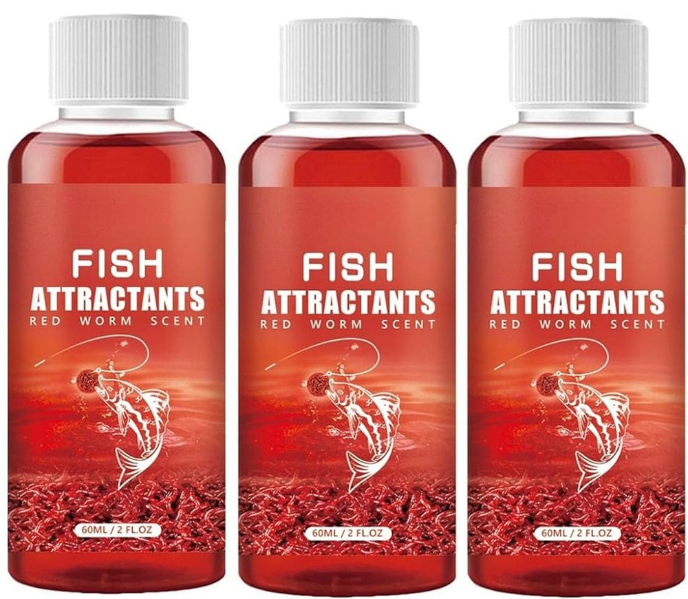 FISH ATTRACTANTS - Red Worm Scent. 60ML/2 FL OZ (3 bottles)