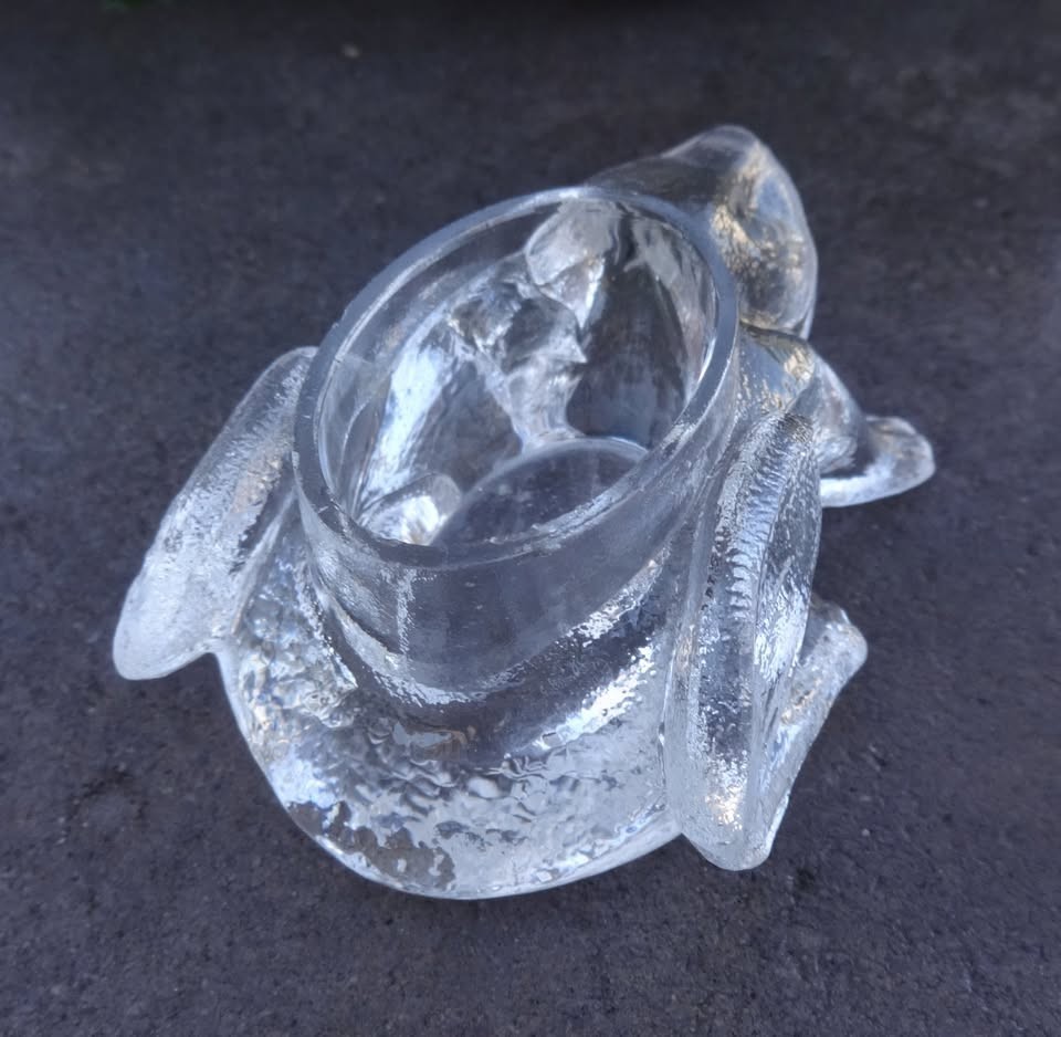 Clear Glass Figural FROG Open Salt Dip, Cellar, Dish!