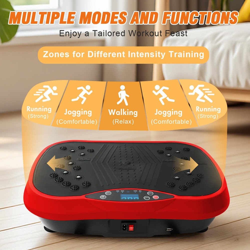 Vibration Plate Exercise Machine, 10 Modes & 200-Level Vibration Platform for...