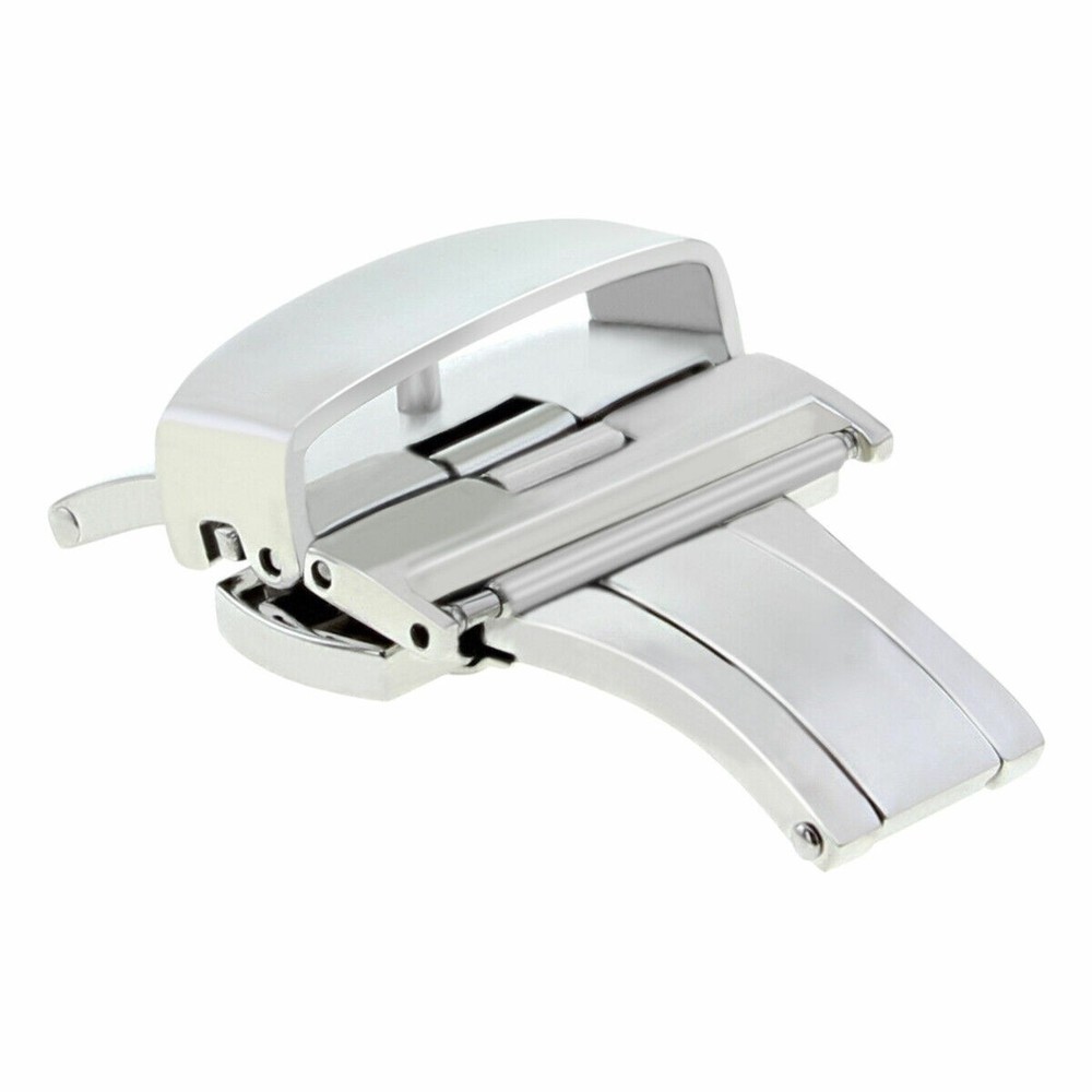 20MM DEPLOYMENT BAND CLASP FOR OMEGA SEAMASTER SPEEDMASTER LEATHER STRAP SHINY