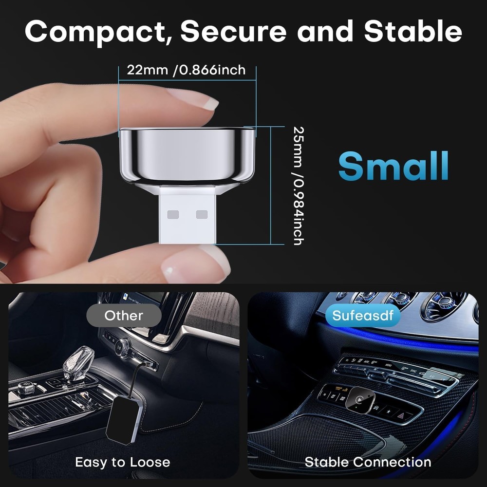 2026 Wireless CarPlay Adapter For iPhone Apple Wireless Dongle Plug ＆ Play