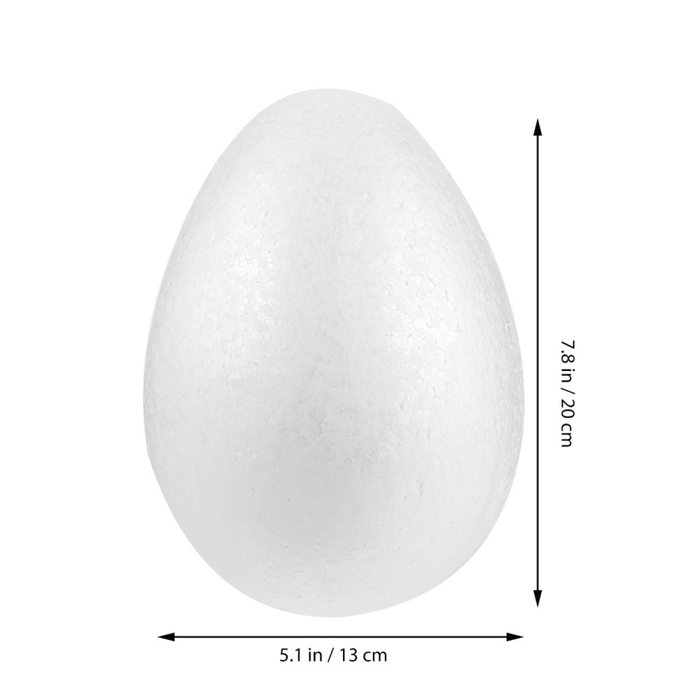 2 Pcs White Painting Eggs Solid Foams For Easter Kid Festival Crafts