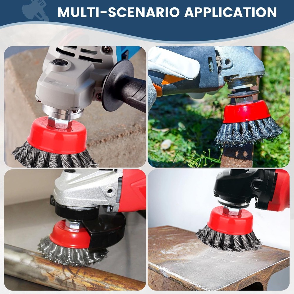 Wire Cup Brush for Angle Grinder, 8 Pack 3 inch Wire Cup Brush for Grinders, ...