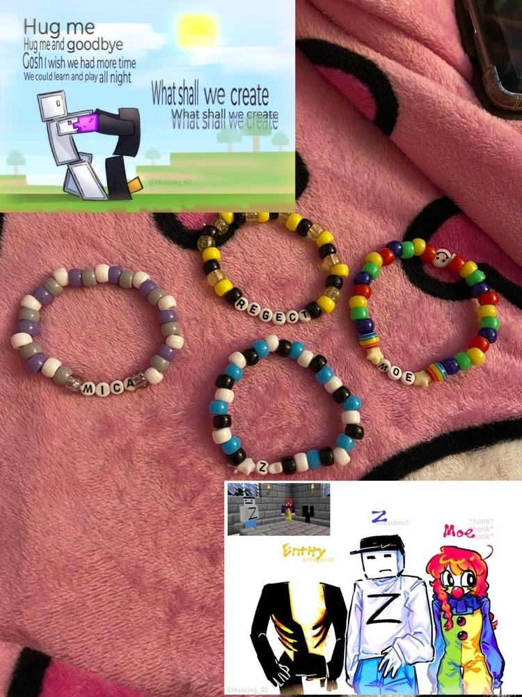 Zabooboo3 Arg Minecraft Single Kandi Bracelets Full Set