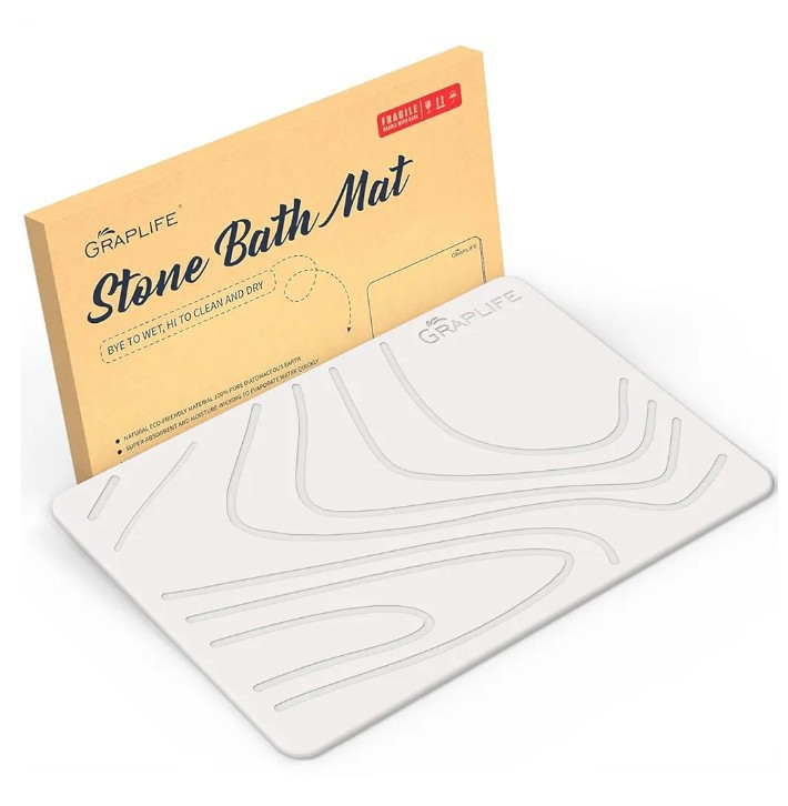 GRAPLIFE Stone Bath Mat. Size 23.6 x 15.35 x .35