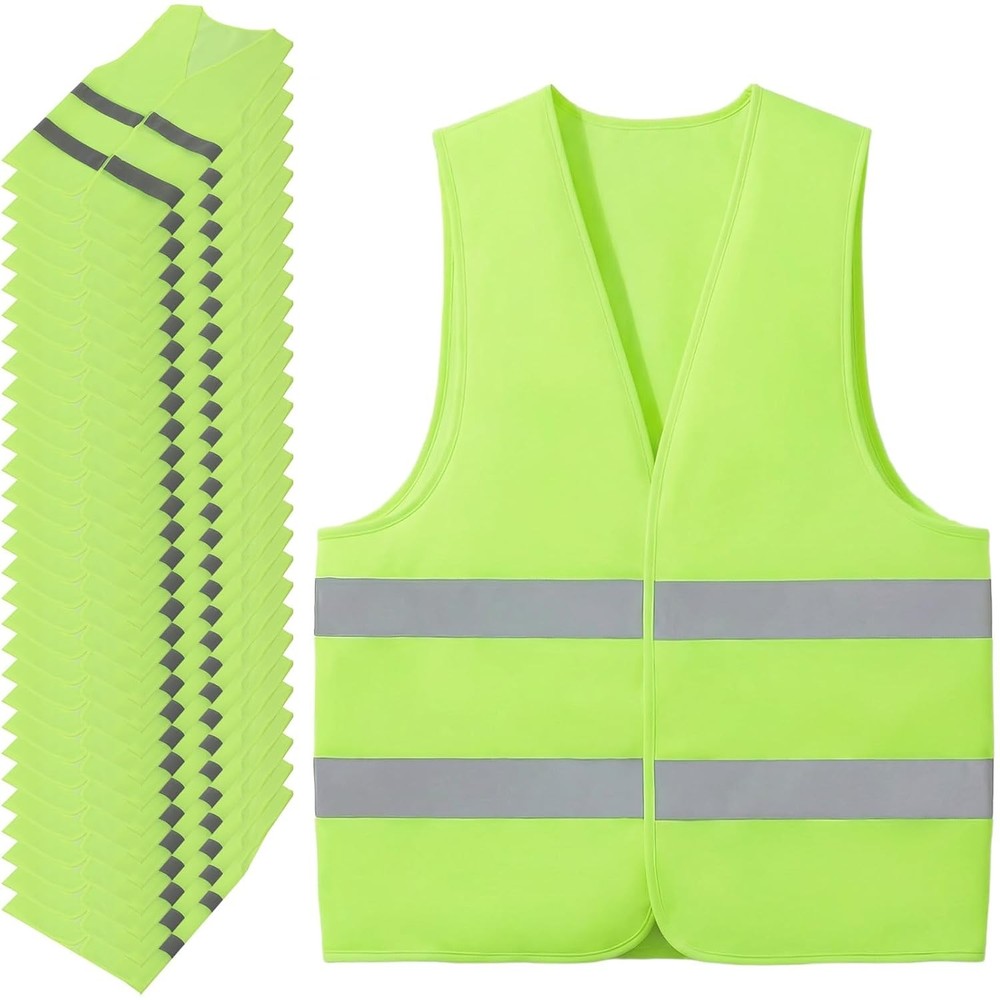 30 PCS High Visibility Safety Vests Reflective Workwear Construction Bulk 2