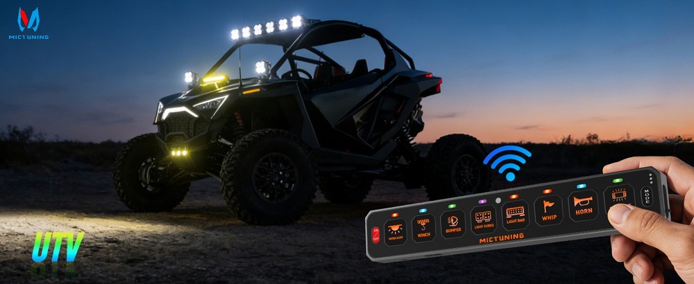 8 Gang Wireless LED Switch Panel Toggle Flash Remote Control for Boat & Vehicles