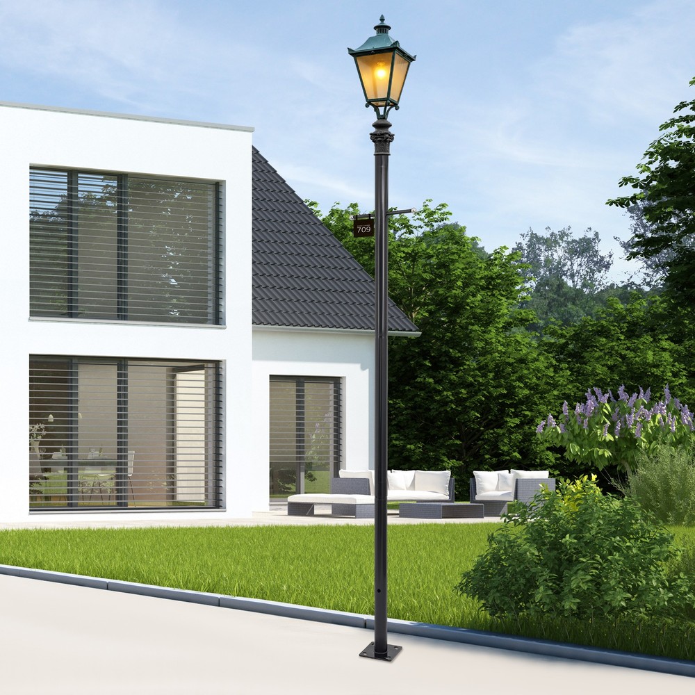3m Split Street Light Pole,Outdoor Lamp Post for Driveway, Pathways, Front Yard
