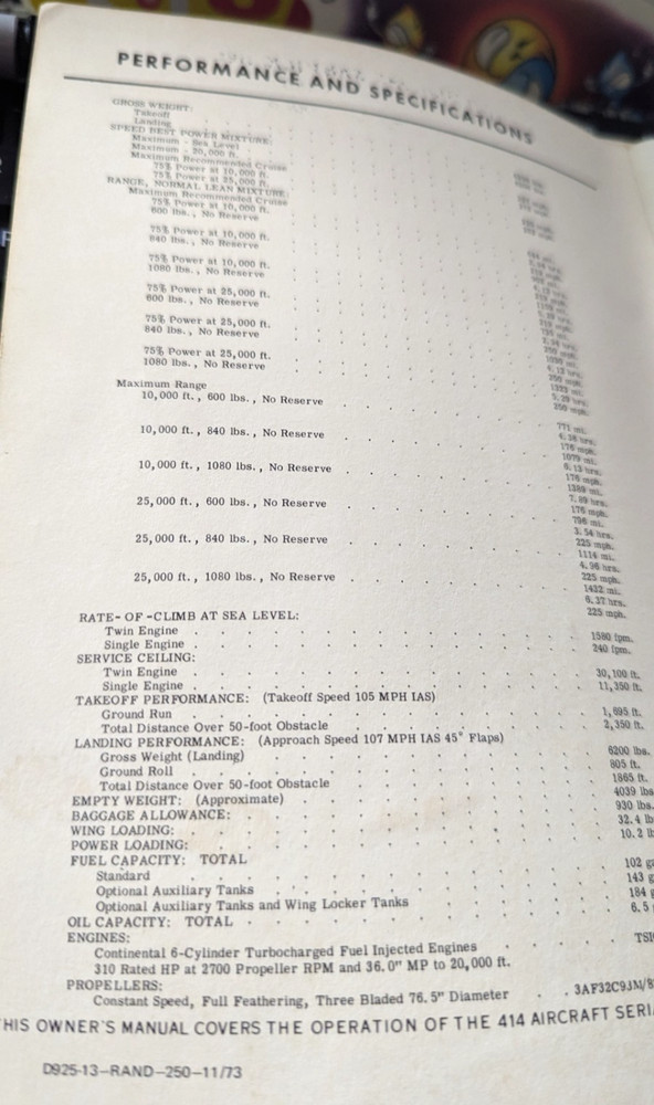 Cessna Model 414 Owner's Manual