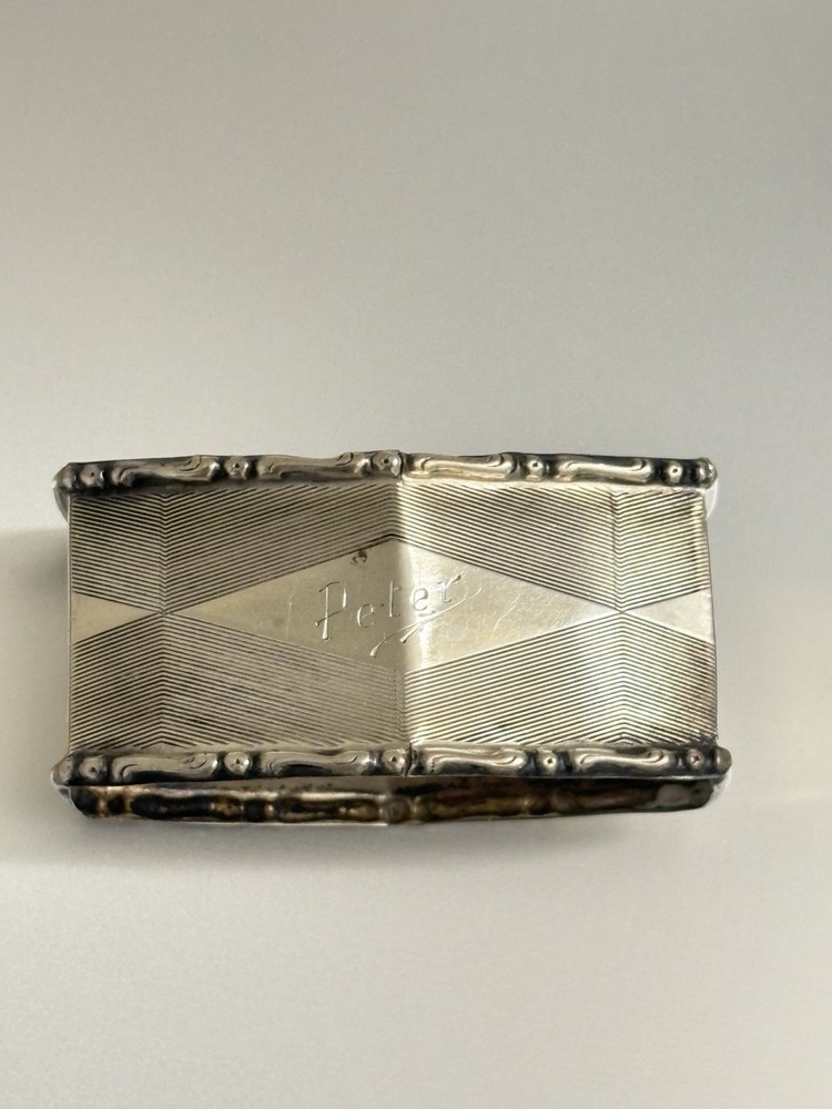 Antique Scandinavian 830S Solid Silver Napkin Ring Engraved Peter 9.4g
