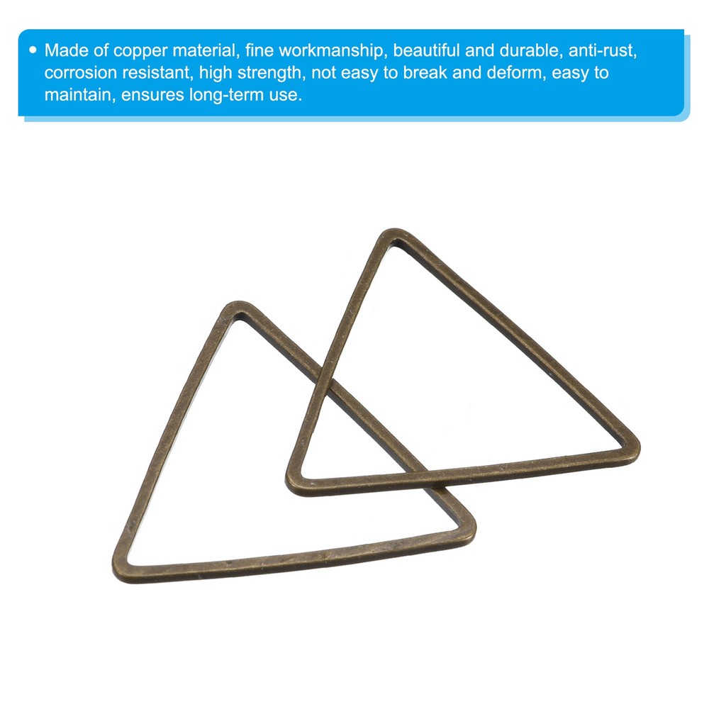 30pcs Earrings Beading Hoop 0.9"X0.9" Triangle Finding Ring Bronze