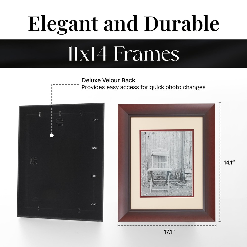 Old Town 2pk 11x14 Designer Frames, Walnut Scoop