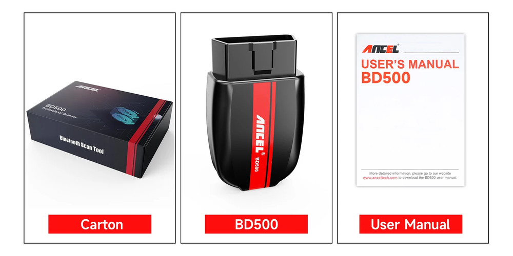 Ancel BD500 OBD2 Scanner Diagnostic Car Code Reader with Battery Check for VW