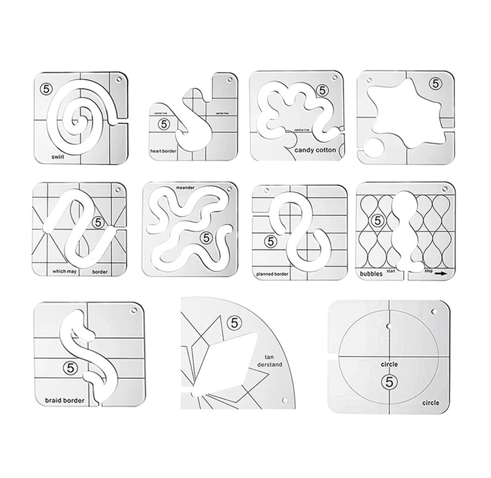 Free-Motion Garment Ruler Set (11Pcs/Set)