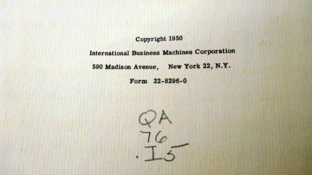 IBM: Seminar on Scientific Computation November, 1949