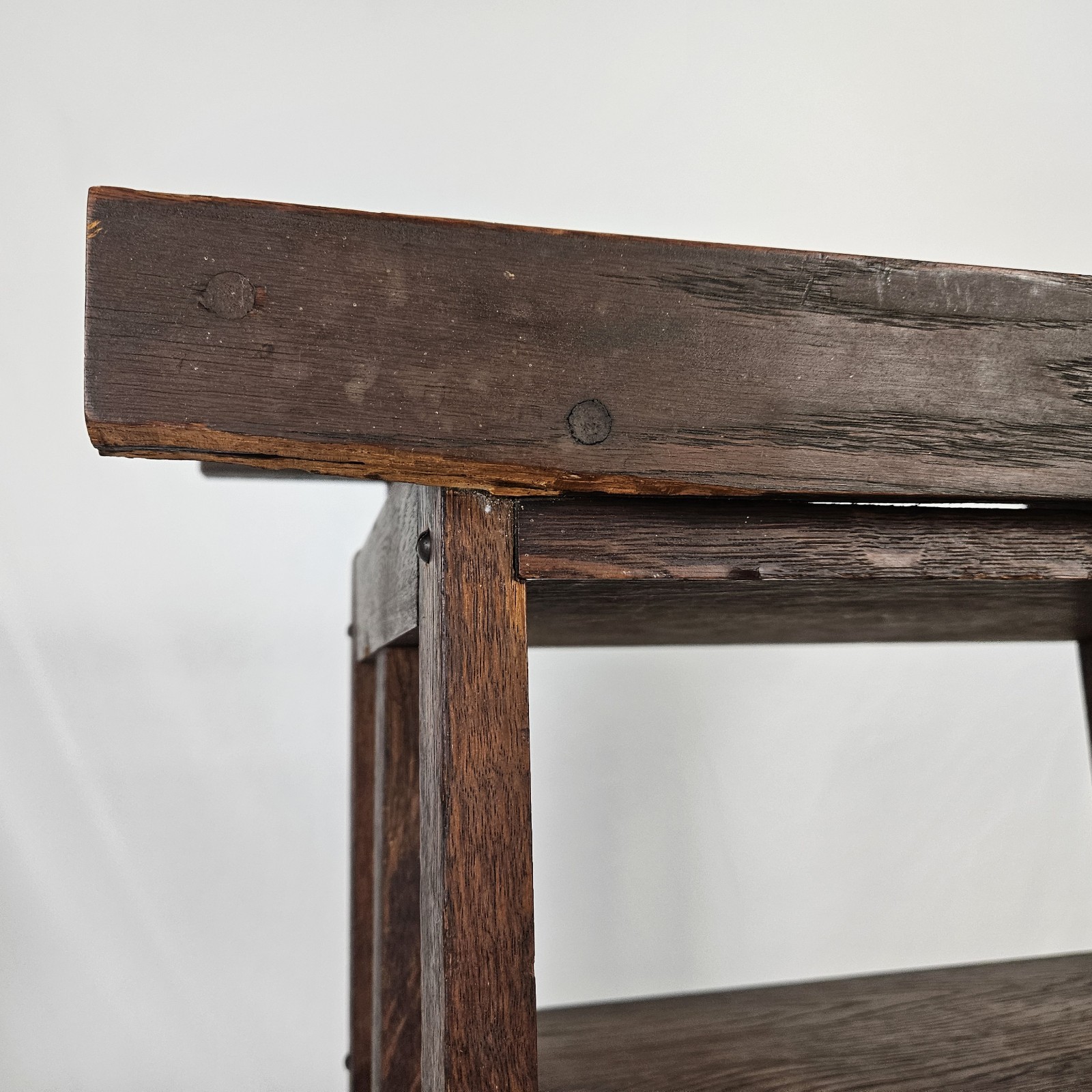 Antique Mission Oak Library Lectern Book Shelf Early 1900's Arts & Crafts