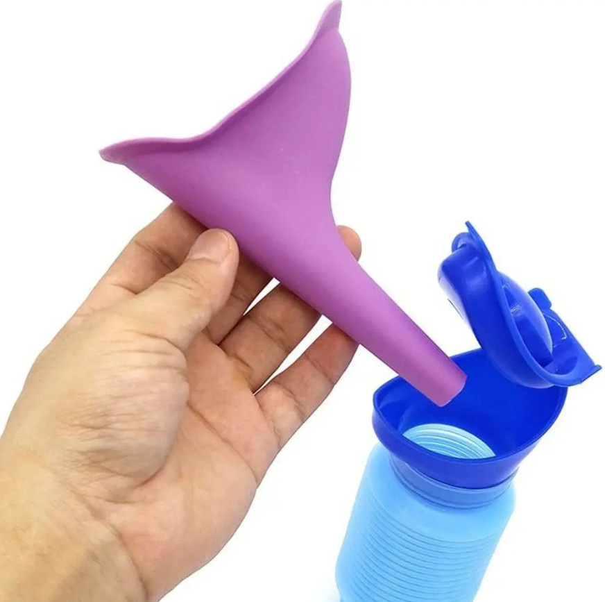 1set Portable Car Urinal Bottle Reusable Camping Emergency Toilet Kit - NEW