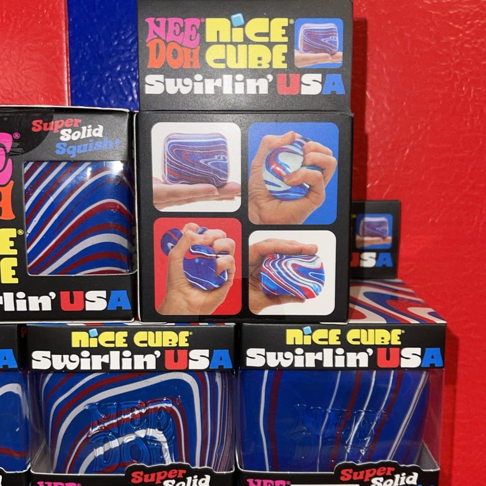 Nee Doh Nice Cube Swirlin USA Super Solid Squish