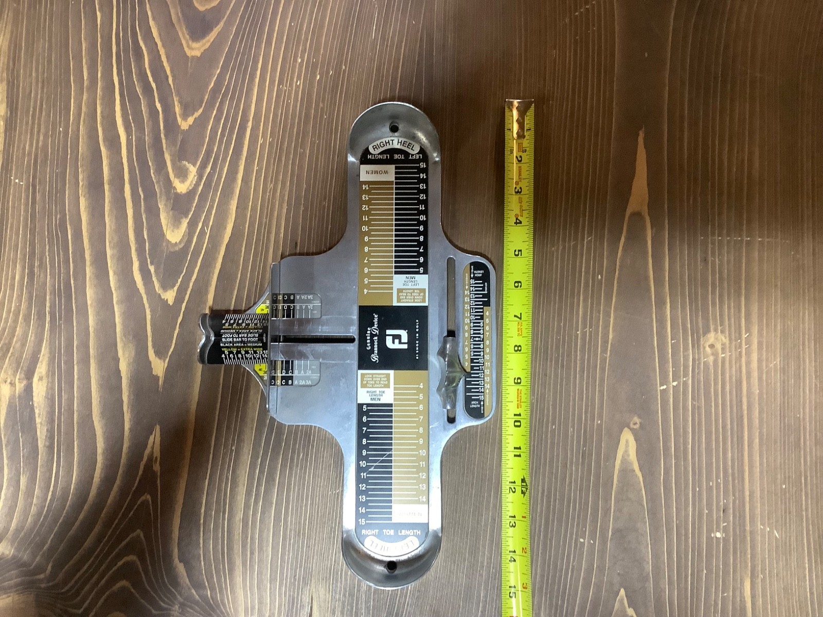 Vtg Genuine Brannock Device Women's Shoe Sizer Width Arch Foot Measurement Tool