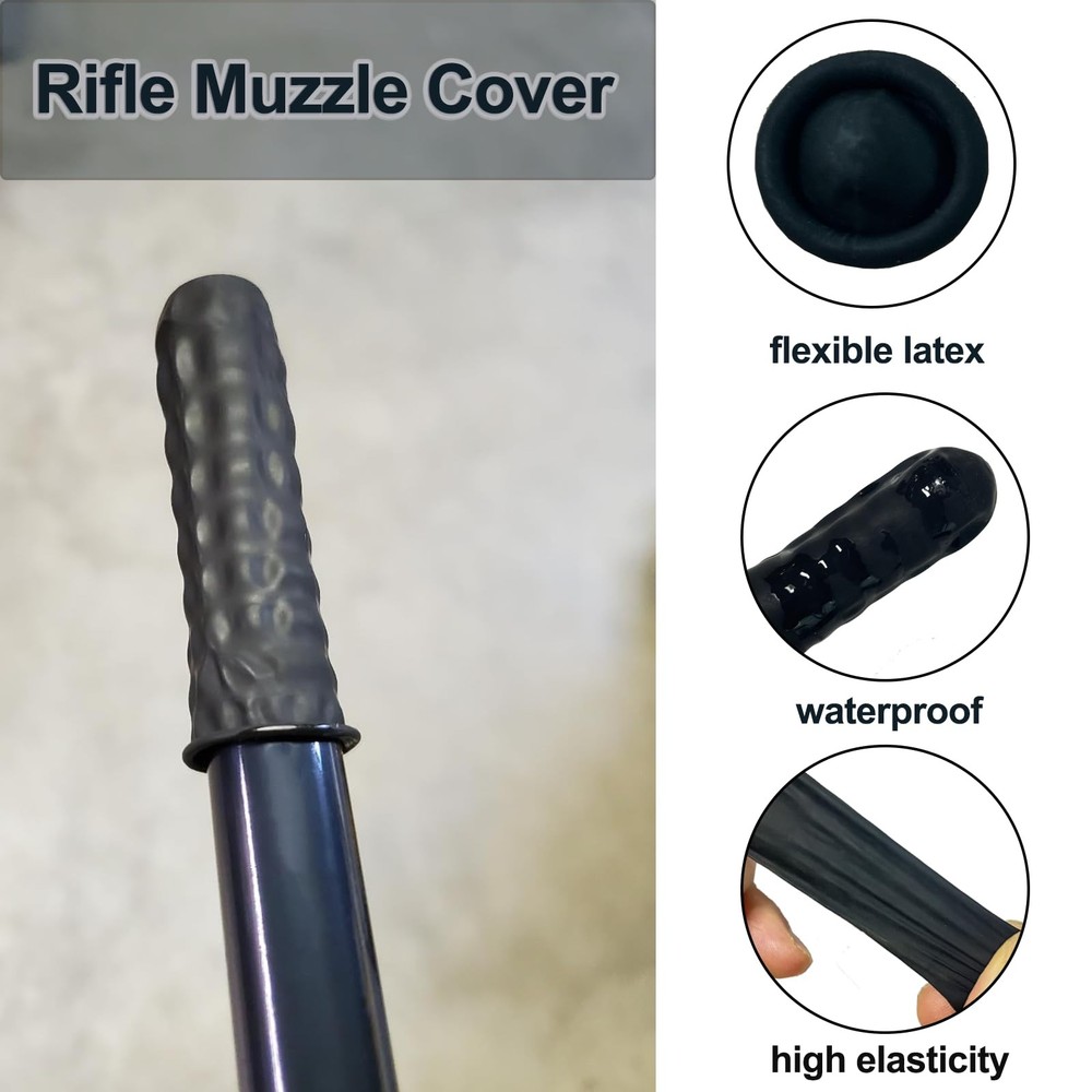 HCPMTUKM Rubber Rifle Muzzle Cover, Protective Latex Cap Keeps black