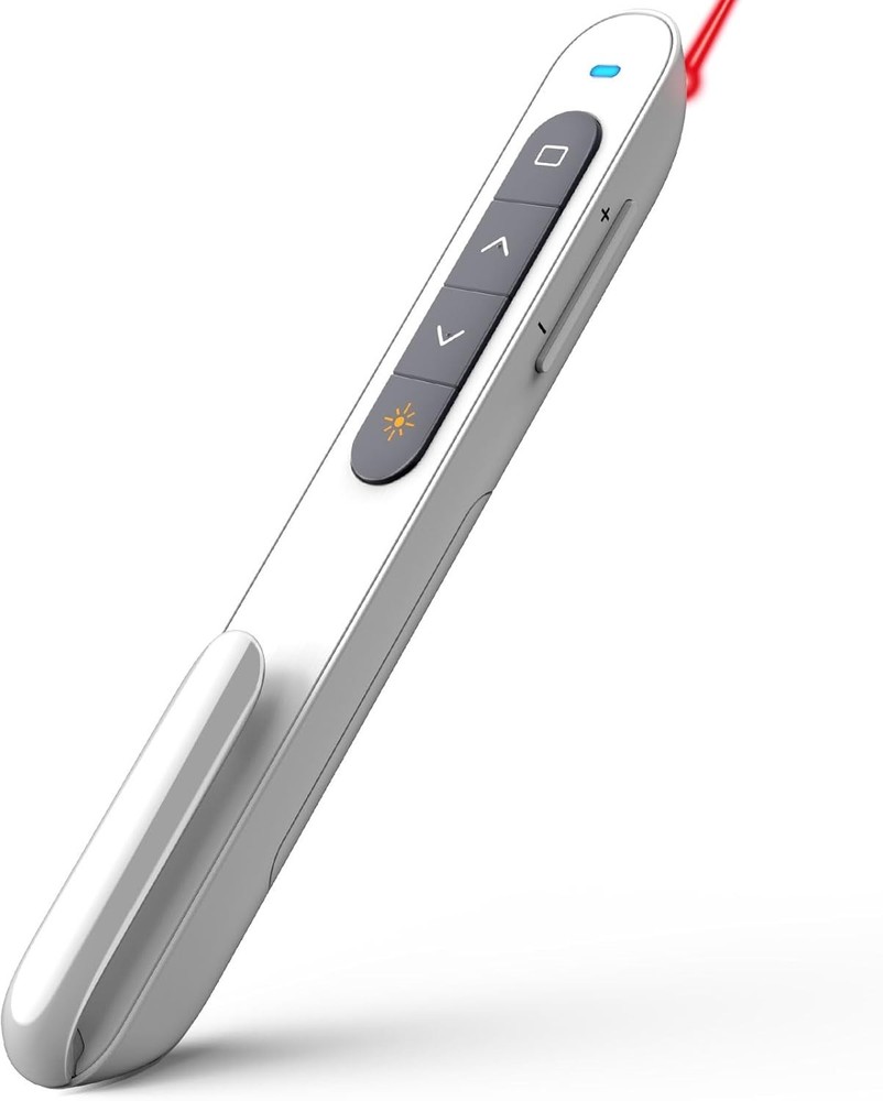 N27 White Presentation Clicker - Customizable Remote for PowerPoint Excellence