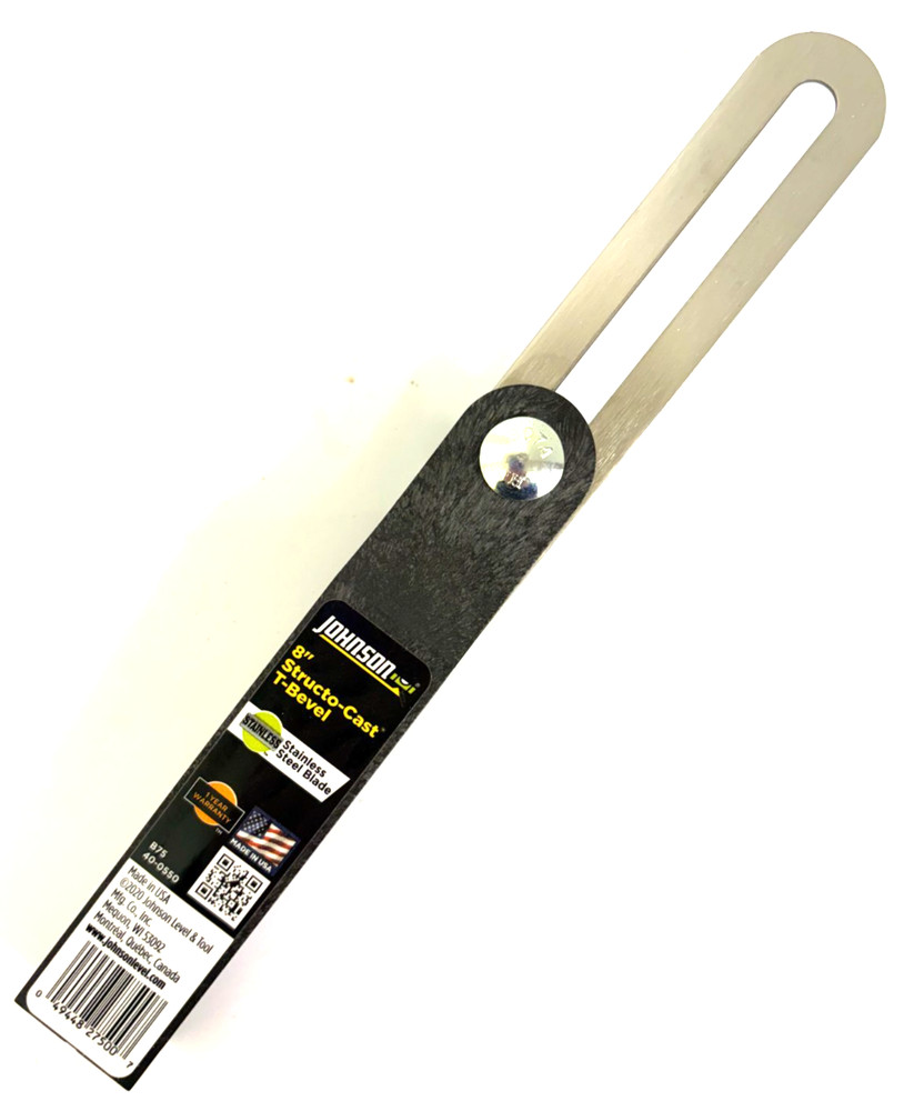 JOHNSON LEVEL 8" STRUCTO-CAST T-BEVEL STAINLESS BLADE B75 USA