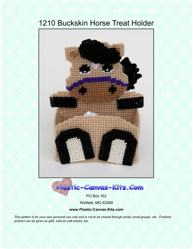 Buckskin Horse- Treat Holder-Plastic Canvas Pattern or Kit