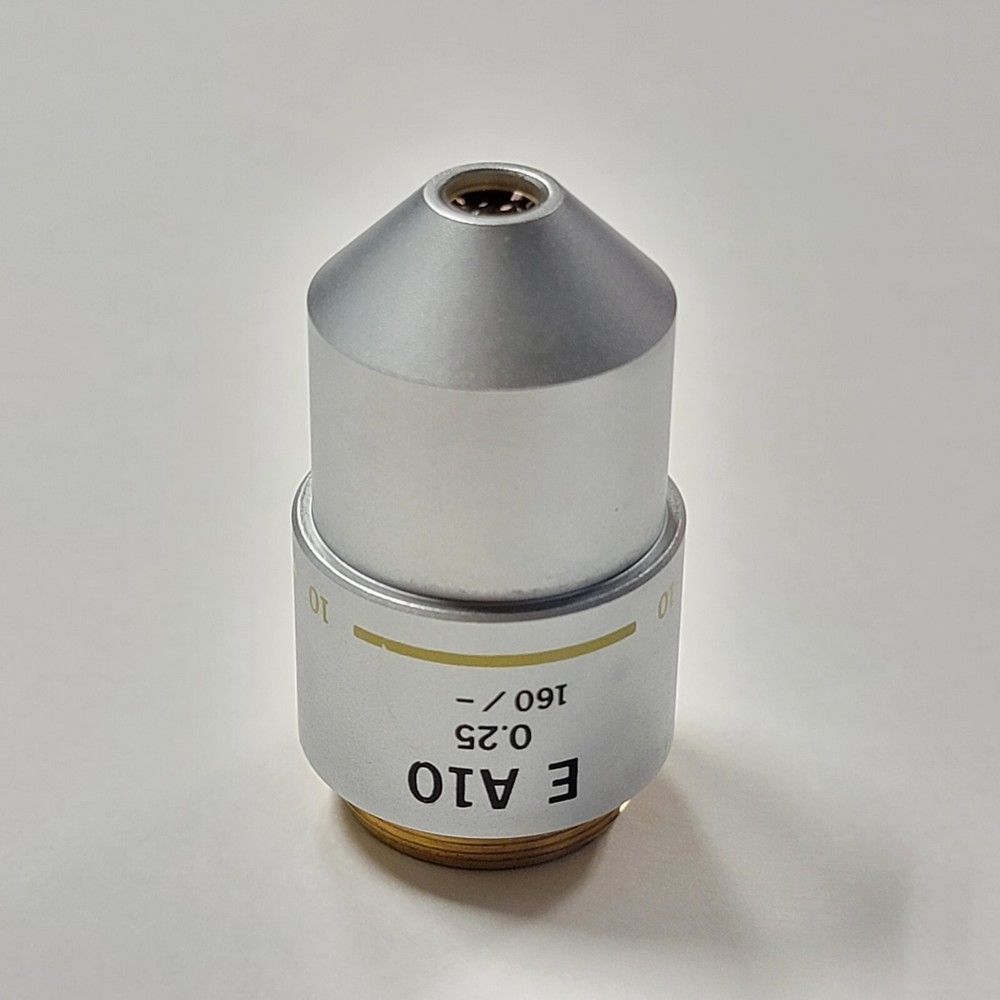 ORIGINAL - Olympus EA10 0.25 10X Microscope Objective Part BH2 CH2 Yellow line