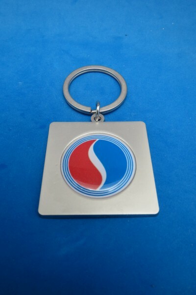 STUDEBAKER LAZY "S" SQUARE KEYRING SATIN NICKEL KEY RING CHAIN #208