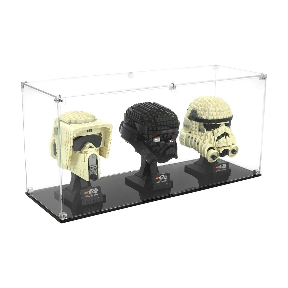 Acrylic Display Case for Three LEGO Helmets